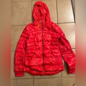 Orange Lululemon light weather puffer